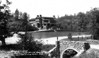 A photo of the State Game Lodge taken the same summer the Coolidges vacationed at the park.