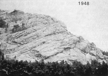 Thunderhead Mountain in 1948, before carving began.