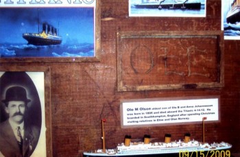 The Olson family's Titanic exhibit.